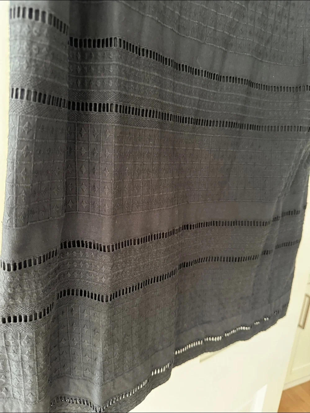 J. Crew Black Mini Shift Dress with Eyelet Detail
